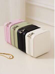 1pc Portable Minimalist Jewelry Storage Box, Travel Jewelry Case For Rings, Earrings, Necklaces