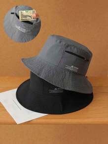 1 件户外可打包速干防水渔夫帽，带零钱袋，男女通用透气户外太阳帽，带口袋 - A - 查看 1