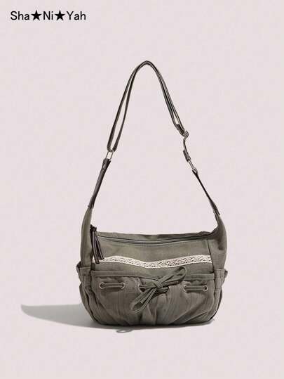 حقيبة كتف/رسول جديدة بشكل راقصة الباليه مزينة بفيونكة وطراوة للنساء، مناسبة للطالبات والعمل والحياة اليومية العامة