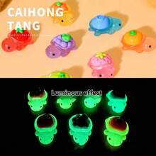 1set/10pcs/20pcs/30pcs/50pcs/100pcs 3D Resin DIY Jewelry Accessories Cartoon Fruit Turtle, Creative Hair Accessories, Keychain, Car Decor