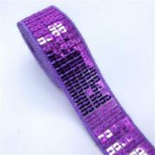 1卷2码25毫米亮片丝带蕾丝边亮片缝纫面料丝带适用于礼服头饰新娘婚礼配饰 - Pick colors - 查看 19