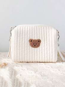 1pc Customized Multifunction Small Bear Mom Bag, Custom Embroidered Letter Large Capacity Stroller Hanging Bag, Cosmetic Bag, Portable Toiletry Bag, Suitable For Daily Use Or As A Gift For Family, Friends, Christmas, Easter, Spring Festival, Mother's Day, Women's Day, Valentine's Day, Teacher's Day, Nurse's Day, Birthday - Multicolor - View 9