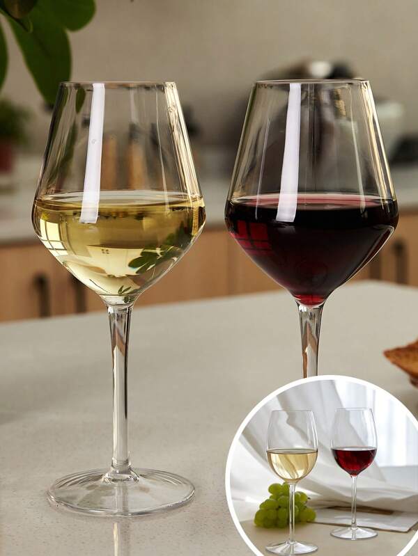 2/4/6PCS Unbreakable Transparent Wine Glasses Tritan Plastic Dishwasher Friendly Glassware Suitable For Camping Parties, Party, Birthday Decoration, Gift For Father