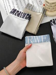 4pcs Men's Letter Print Briefs, Soft & Comfortable Men's Boxer Briefs, Men's Underwear