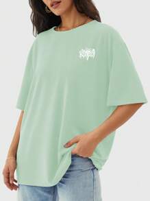 Speed mate Lässiges Damen-T-Shirt mit Spinnen Muster, halbarm, kurz geschnitten, Sommer