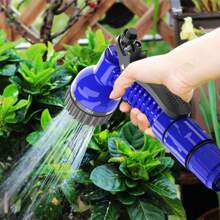 Vandise 100FT Garden Hose Pipe Outdoor Lightweight, Expandable 3 Times Flexible Expanding Magic Hose With 3/4", 1/2" Fittings, Lightweight Garden Hose With 7 Function Spray Nozzle, 3-Layer Latex Core, Green Hose Pipe 100 FT Garden Hose Anti-Leakage Expanding Hose Pipes For Garden, Dog Expanding Hose Flexible Hose Pipe Green Flexible Magic Lightweight Watering Hose Pipe, Garden Hose Heavy Duty 100FT Expandable Garden Hose Retractable Expandable Water Hose Brass Alloy Connector, Kink Free (Green, Blue, Black) - Blue - View 3