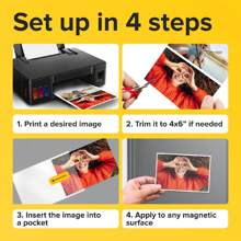5pcs Magnetic Photo Frames For Refrigerator - 4x6 Inch Black Magnetic Picture Frames, Perfect For Displaying Photos, Notes & Artwork, Durable & Easy To Use