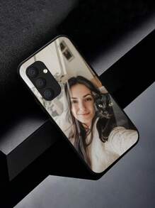 1 pieza/set Funda de teléfono de vidrio templado personalizada de alta definición y resistente a los golpes compatible con Samsung S24/S24+/S24FE/S24 Ultra, S25/S25+/S25 Ultra/S25 Edge y otros modelos de teléfonos Android