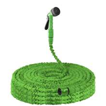 Vandise Garden Hose 200ft Expandable Garden Hose, Flexible Garden Hose With 7 Function Nozzle, 3/4", 1/2" Fittings, Lightweight Expanding Water Magic Hose For Gardening Expands 3 Times, Heavy Duty Garden Hose Outdoor, 3 Times Expanding, Flexible Magic Lightweight Watering Hose Pipe With 7 Function Spray Gun, Solid Brass Fittings, Easy To Use, For Gardening Car Washing Pet Bathing Green, Blue, Black - Green - View 1
