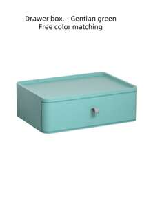 1 pieza Organizador de escritorio multifuncional, organizador de cajones, caja de almacenamiento para maquillaje y joyas, material de PP duradero, adecuado para oficina, hogar, tocador, baño, dormitorio, sala de estar, almacenamiento de papelería. Cajones a prueba de polvo, apilables, múltiples colores disponibles