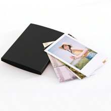 1pc 6-Inch Photo Postcard Storage Album, Accordion Style DIY Folding Photo Album, Card Folder Style Scrapbook, Black - Black - View 4