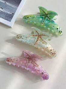 1 Stück Seestern Strass minimalistischer Mode Haarklammer, süßer Haarschmuck für Teenager - Verschiedenfarbig - Übersicht 2