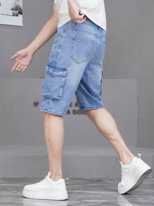 Teen Boy Straight-Leg Mid-Length Denim Shorts