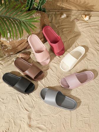 [Thin Sole] 2025 New Fashionable And Versatile EVA Couple Slide Sandals, Unisex, Minimalist And Elegant House Slippers For Indoor And Outdoor Wear, Comfortable, Soft And Non-Slip Thin Sole, Lightweight And Cozy, Stylish Couple Slippers, Ins Style