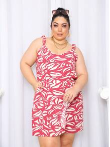 Women's Plus Size Jumpsuit Short Skirt With Printed Lining Summer - 顏色 24 - View 9