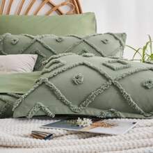 7 Pieces(Queen/King) Bed In A Bag Comforter Set, Stylish Solid Comforter, Soft Microfiber, Comfortable And Warm, Cloud-Like Soft Bedding Set, Bedroom Decor For Spring/Summer/Autumn/Winter, Ideal Gift - màu xanh lá - Xem 4