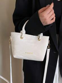 2025 Women's Glitter Material Bucket Handbag, Large Capacity Beach/Travel Shoulder/Crossbody Bag