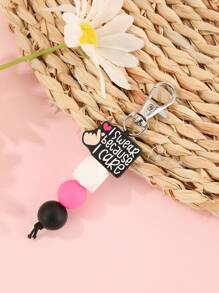 1pc Heart Shaped Cute Silicone Keychain, Valentine's Day Gift - Multicolor - View 8