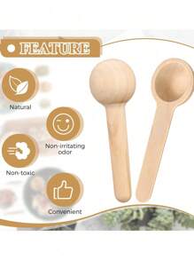 20 件迷你木勺套装，创意小勺，用于盛放粉末、沐浴盐、香料、蜂蜜、