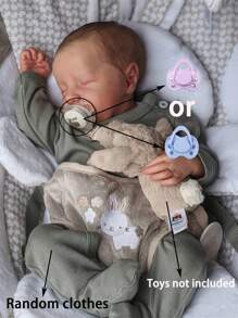 Decoración navideña Muñeca bebé renacido de 17 pulgadas/43 cm con Body de silicona y vinilo suave, pintada a mano, con venas visibles, Body de tela suave, miembros flexibles y cabello pintado a mano. Puede utilizarse como regalo de cumpleaños, regalo de recién nacido, regalo navideño, regalo de Acción de Gracias, muñeca coleccionable, decoración del hogar, muñeca renacida, muñeca bebé, juguetes bebé, muñeca de silicona renacida, regalo bebé, cochecito de muñecas, juguetes bebé para niños, muñeca de la vida real, muñeca de silicona