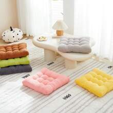 1pc Square Plush Cushion Pad, Thick Chenille Chair Pad For Kitchen, Tatami Mat, Floor, Home Office, Patio Chairs