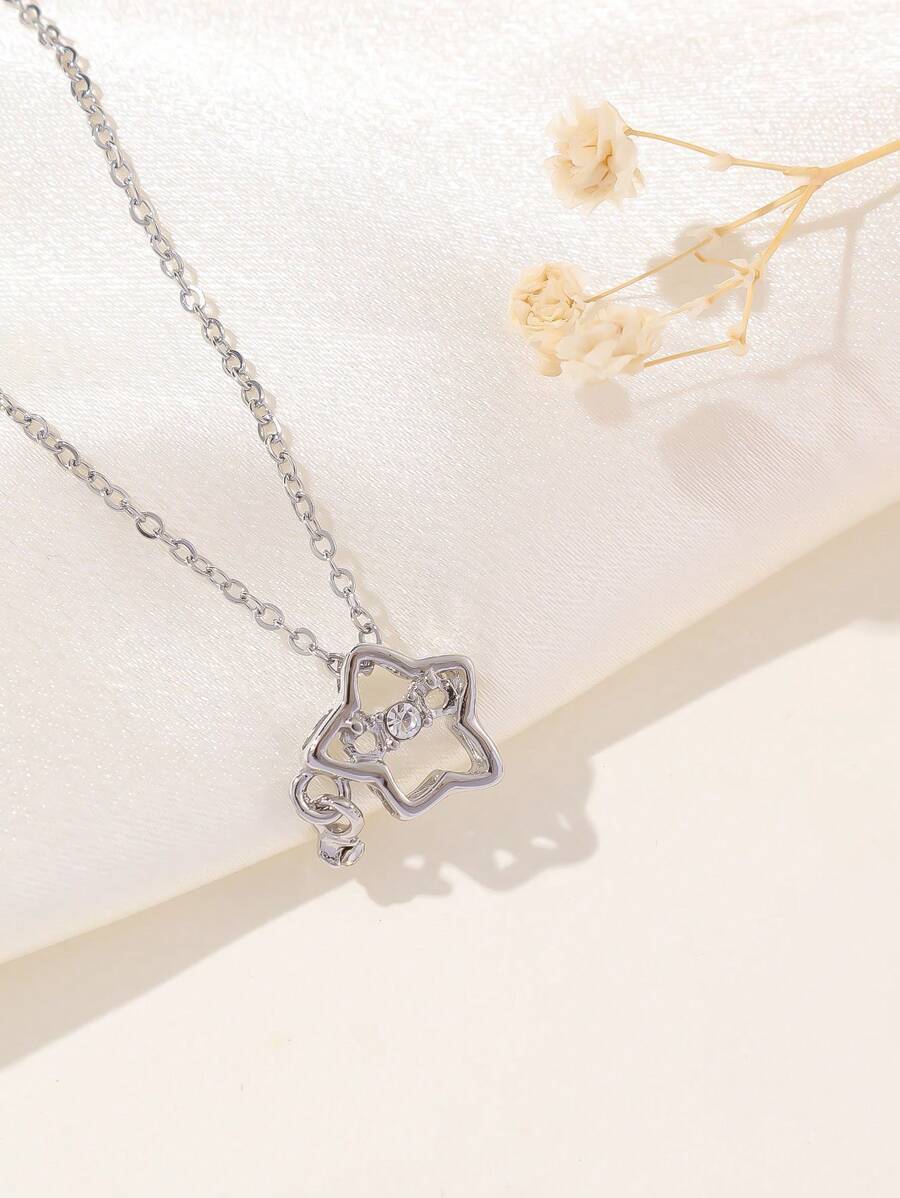 1 件女孩百搭星形吊坠项链，时尚简约风格，适合日常佩戴或派对 - 彩色 - 查看 1