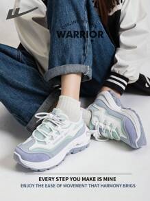 WARRIOR Warrior Comfortable Street Style Chunky Shoes For WomenSpring And SummerLightweight Comfortable Breathable Running Shoes Modest Style Casual Yet Sleek Sneakers Applicable Throughout The Year Wear-Resisting All-Day Wear Training Sneakers Little White Shoes