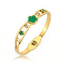 3/1 套装时尚珠宝派对珠宝镀金女士手链，节日风格三叶草方晶锆石吊坠项链配饰，节日礼物 - 小鎖吊墜組合款 - 查看 19