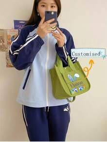 Personalizowana, spersonalizowana torba na ramię z imieniem, personalizowana torba z wieloma kieszeniami, torba na ramię, modna i uniwersalna torebka, to najlepszy prezent dla kobiet, matek, nauczycielek, przyjaciółek, druhen i uczennic. To wyjątkowy, spersonalizowany prezent.