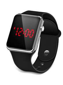 8/4/1pc Men's Fashion Electronic Watch, Square Dial Silicone Strap Casual Fashion Watch, Bracelet, Necklace, Ring, Suitable For Daily Wear, The Best Choice For Gifts, Business Trips, Gifts For Boyfriends, Family, Work, Father's Day, Vacation And Business Trips, Suitable For Birthday Gifts - Multicolor - View 7