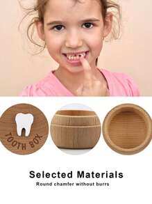 1 pieza Caja de dientes de madera linda para bebé, caja para guardar los dientes del bebé niña, caja de dientes redonda de madera maciza para bebé niño, caja de joyería, caja de almacenamiento, recuerdo para bebé, caja para recolección de cabello fetal y cordón umbilical, un regalo memorable que los padres pueden dar a sus bebés para una hermosa infancia