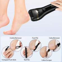 Elektryczna szlifierka do stóp - akumulatorowa, gruba, skórzana szlifierka do polerowania stóp, elektryczne urządzenie do usuwania zrogowaciałego naskórka stóp z regulowaną prędkością - uniwersalna, odpowiednia do stóp mężczyzn i kobiet, idealna do domowego pedicure i pielęgnacji stóp