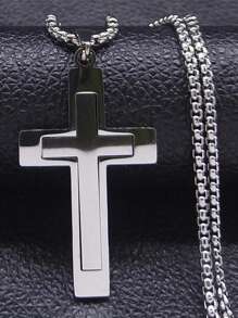 吊坠不锈钢男士项链 适合男士 女士 金色 男士链式项链 - 項鍊 - 查看 6