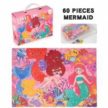 1 Box Children's Educational Jigsaw Puzzles Gift Set, Mermaid-Dinosaur-Space Themed Puzzles, Preschool Learning Flat Puzzles, Suitable For Boys And Girls, Children's Cognitive Toys, Birthday/Christmas Gifts - 60-piece Puzzle Gift Box - View 11