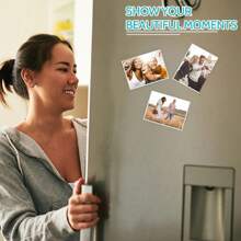 5pcs Magnetic Photo Frames For Refrigerator - 4x6 Inch Black Magnetic Picture Frames, Perfect For Displaying Photos, Notes & Artwork, Durable & Easy To Use