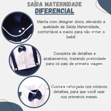 Kit Saída De Maternidade Menino Suspensório Azul Marinho