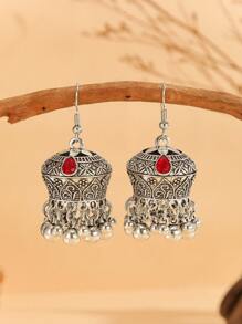 1 Pair Bell & Bead Tassel Dangle Earrings, Vintage Design, Jewelry Accessory Suitable For Women Daily, Festival, Wedding And Party Wear/Gift