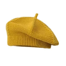 1pc Women's Retro British Style Knit Beret Hat, Cable Pattern, Versatile Warm Hat, Autumn/Winter - Black - View 15