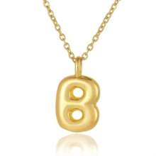 One Piece Bubble Letter Necklace Gold Plated Necklace Initial Necklaces For Women Girls Dainty Bubble Alphabet Pendant Personalized Jewelry Gift