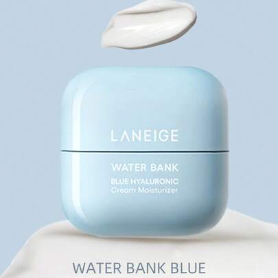 Laneige K-Beauty 50ml 水岸蓝色透明质酸保湿霜，适合干燥和暗沉的皮肤，温和配方，敏感肌肤友好，多肽，绿茶酶，保湿，改善皮肤紧致度，平滑，保湿，敏感肌肤测试