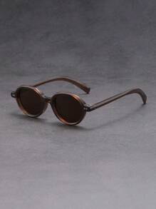 Retro Ovale Zwarte Montuur Bril, Casual Outdoor Bril, Unisex Full Frame Bril, Meerdere Kleuren Beschikbaar Geschikt Voor Wandelen, Hardlopen, Feesten, Fotoshoots