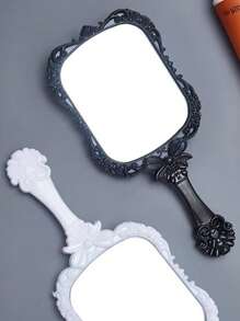 1 件黑白复古蝴蝶图案化妆镜，便携式旅行设计，母亲节的绝佳礼物