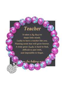 1PC Valentine's Day Gift For Teacher Apple Bracelet, Mother's Day Gift For Teacher, Christmas Gift For Teacher Apple Bracelet, Teacher's Day Gift For Teacher, Thanks Gift For Teacher, Mom, Mother, Mother's Day, Gift