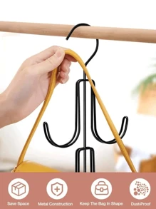 1PC Bag Rack Hook-Multi-Function Belt Tie Hook, 3-Layer Bag Hanger Iron Handbag Belt Hook, Home Cloakroom Storage Rack,Back To School,Dorm Essentials - Multicolor - View 5