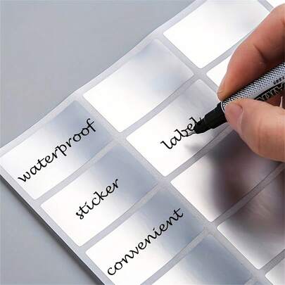 Waterproof, Oil-Resistant PET Label Stickers - Self-Adhesive, Reusable, Suitable For Food Containers, Jars And Kitchen Organization - Multipurpose Chalkboard Labels For Spices, Cheese And Jewelry Displays