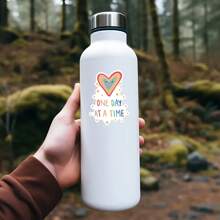 1PC One Day At A Time-sticker - Vinylsticker met bewustzijn van geestelijke gezondheid voor laptops, waterflessen en meer | Inspirerende quotesticker voor positiviteit, aanmoediging en veerkracht | Waterdichte bevestigingssticker voor dagelijkse motivatie