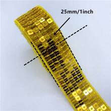 1卷2码25毫米亮片丝带蕾丝边亮片缝纫面料丝带适用于礼服头饰新娘婚礼配饰 - Pick colors - 查看 2