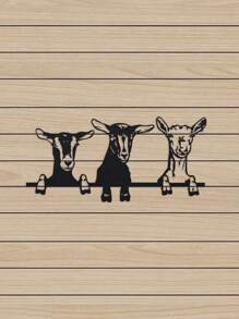 1 pieza Decoración de pared de arte de cabra de metal creativa, estilo minimalista moderno para sala de estar, dormitorio, jardín, esencial de primavera - Cabra de hierro vintage rústica colgante de pared, interior/exterior, decoración de sala de estar, jardín, nuevo producto de primavera - Arte de pared de cabra de metal de estilo de granja, acentos cálidos para el hogar, decoración del patio del jardín, nuevo producto de primavera
