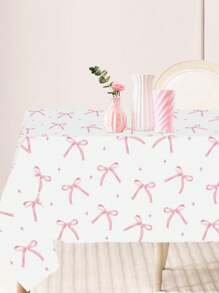 1 件 130 * 220 厘米粉色蝴蝶结 PE 桌布，粉色蝴蝶结主题一次性防水桌旗，生日节日派对聚会家居活动装饰桌旗的完美装饰，餐桌柜酒吧礼品桌装饰桌布，房间装饰家居装饰桌裙，户外露营野餐桌布，易于清洁的餐桌套装，派对礼物 - 粉紅色蝴蝶結 - 查看 4