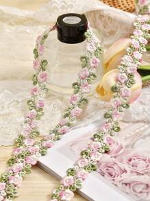 1 Yard Floral Lace Ribbon Decoration, Used For Sewing, Gift Packaging, DIY Crafts, And Bridal Wedding Decoration. Flower Buds, Silk Edges, Ribbons, Retro Style Edges, Fabrics, Embroidery Stickers, Sewing Techniques, Wedding, Banquet, Party Clothing Decoration